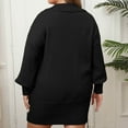 thumbnail image 4 of Bzhegqhd Plus Size Dresses for Women Knit Long Sleeve V-Neck Solid Color Stretchy Comfortable Tunic Sweater Dress Casual Lounge Dress Oversize Fall Winter Outfit, 4 of 4
