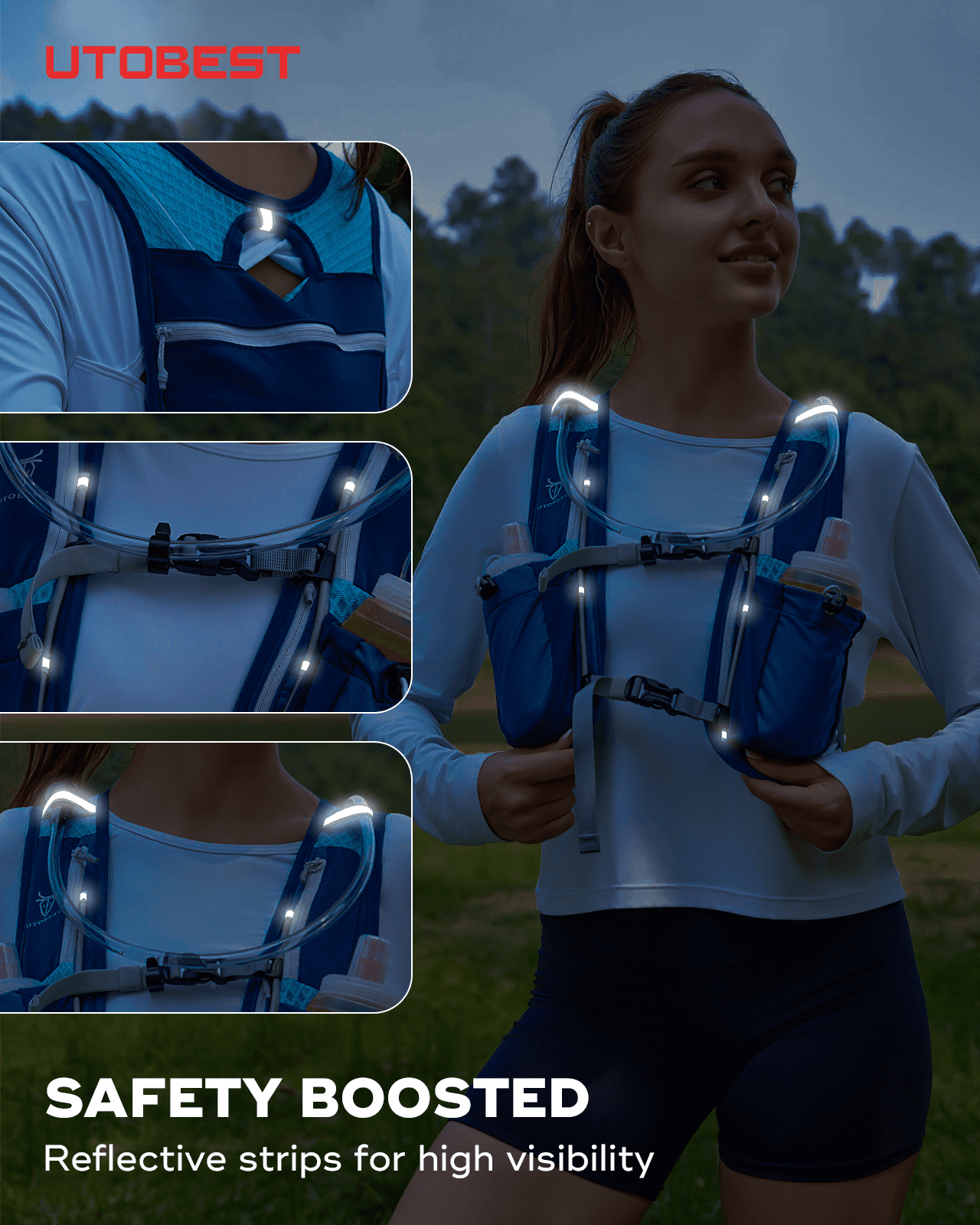 UTOBEST Running Backpacks Lightweight Hydration Pack Functional Running Vest 5L