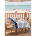 thumbnail image 2 of 54x80 Inch Outdoor Tablecloth with Umbrella Hole Zipper Rectangle Navy Blue Stripe Rectangular Tablecloths Outside Waterproof Modern Rustic Horizontal Blue Striped Patio Table Cover for Picnic Party, 2 of 8
