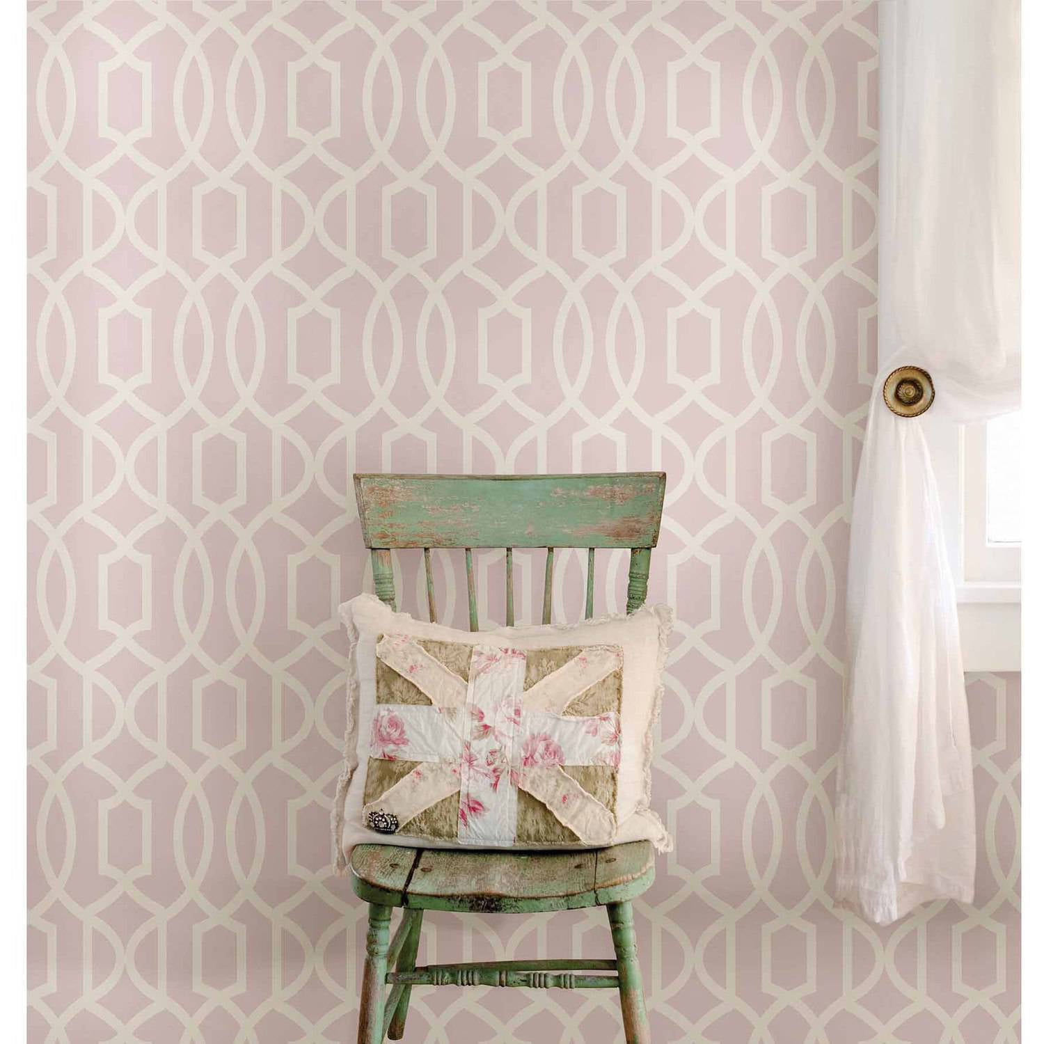 Pink Floral Peel and Stick Wallpaper Green Floral Wallpaper Pink Floral  Wallpaper Green  Timberlea Interiors