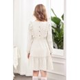 thumbnail image 7 of Arshiner Girl's Dress Vintage A-Line Long Sleeve Ruffle Swing Casual Velvet Dress with Pockets, 7 of 7