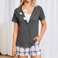 thumbnail image 2 of Women’s Mastectomy Shirt with Drain Pockets Short Sleeve Post Surgery Shirt Hook and Loop Port Access Top Dark Gray 3XL, 2 of 7