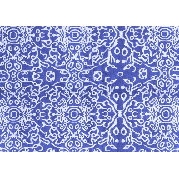 Ahgly Company Indoor Rectangle Abstract Blue Modern Area Rugs, 5' x 7'
