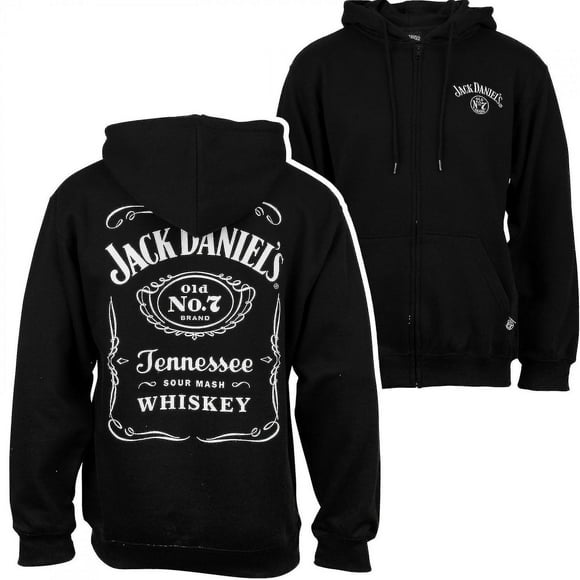 Jack Daniel‘s Label Front And Back Print Zip-up Hoodie