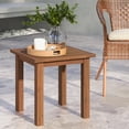 thumbnail image 6 of Topbuy 1PC Patio Hardwood End Table Square Side Table with Slatted Tabletop Small Coffee Bistro Table Indoor Outdoor Side Table, 6 of 9