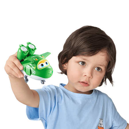 Super Wings 5" Transforming Mira Airplane Toys Vehicle, Action Figure Kids Toys to Plane & Robot, Super Wings Toys for Kids Ages 3 and Up, Preschool Kids Birthday Gift, Green