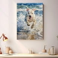 thumbnail image 4 of Funny Dog on Beach Canvas Wall Art, Dogo Argentino Dog Picture Ocean Artwork for Bathroom Bedroom Living Room, Art Decor 8x12 Inches, 4 of 6