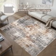 thumbnail image 4 of Area Rug Living Room Rugs - 7x9 Washable Large Soft Indoor Neutral Modern Abstract Low Pile Rug Carpet for Bedroom Dining Room Farmhouse Home Office - Grey Brown, 4 of 8