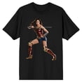 thumbnail image 5 of Justice League Movie Wonder Woman Character Pose Men's Black T-shirt-Medium, 5 of 6