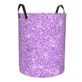 thumbnail image 2 of Haiem Lilac Glittering Leather Dirty Clothes Laundry Basket,Sturdy & Waterproof,Collapsible Round Design For Efficient Space Management,Multi-Purpose Storage Basket, 2 of 8