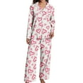 thumbnail image 3 of Womens Pajamas Sets Valentines Day Theme Print Long Sleeve Shirts Pants Casual Cozy Loungewear 2 Piece Outfits for Women Pink L, 3 of 7