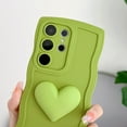 thumbnail image 4 of Compatible with Samsung Galaxy S23 Ultra Cute 3D Love Heart Phone Case,Solid Color Curly Wave Frame S23 Ultra Case Women Soft Shockproof Bumper Cover (Black, Samsung Galaxy S23 Ultra), 4 of 6