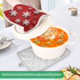 thumbnail image 4 of 2 Pack Pot Holders for Kitchen Heat Resistant Hot Pads Sets for Cooking Baking Red and White Snowflakes, 4 of 7
