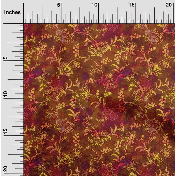 oneOone Georgette Viscose Brick Red Fabric Batik Sewing Craft Projects Fabric Prints By Yard 42 Inch Wide