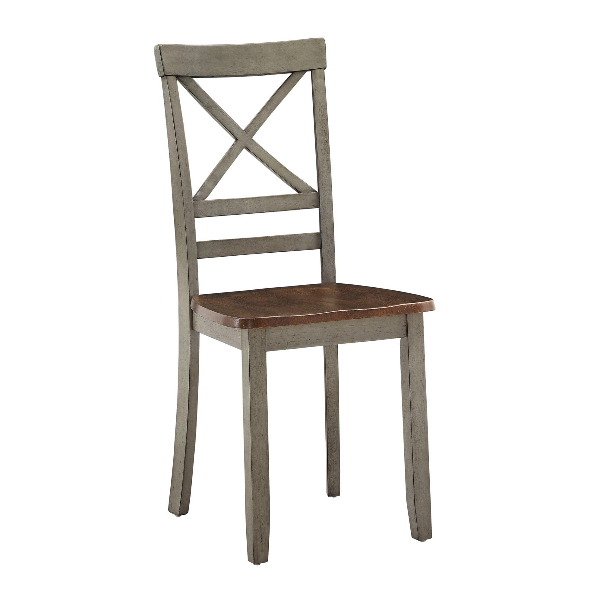 Weston Home Valence 47.5" 4 - Person X-base Trestle Dining Set, Antique Grey, Rustic Oak Finish