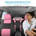 thumbnail image 3 of BDK PolyPro Car Seat Covers Full Set in Pink on Black – Front and Rear Split Bench for Cars, Easy to Install Cover Set, Accessories Auto Trucks Van SUV, 3 of 11