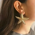thumbnail image 3 of EOEMY Boho Summer Shell Conch Starfish Ear Stud Earrings Dangle Women Men Jewelry Gift-Big Starfish, 3 of 9