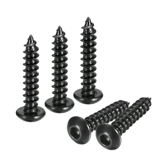 Uxcell Hex Socket Self Tapping Screws, M4 x 20mm Carbon Steel Wood Screw 25pack
