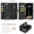 thumbnail image 2 of Wallet Case for iPhone 16 Pro Max, Zipper Purse Folio Leather Wallet with Card Holder Wrist Strap Detachable Magnetic Shockproof Protective Back Case for iPhone 16 Pro Max 6.9 inch, 2 of 9
