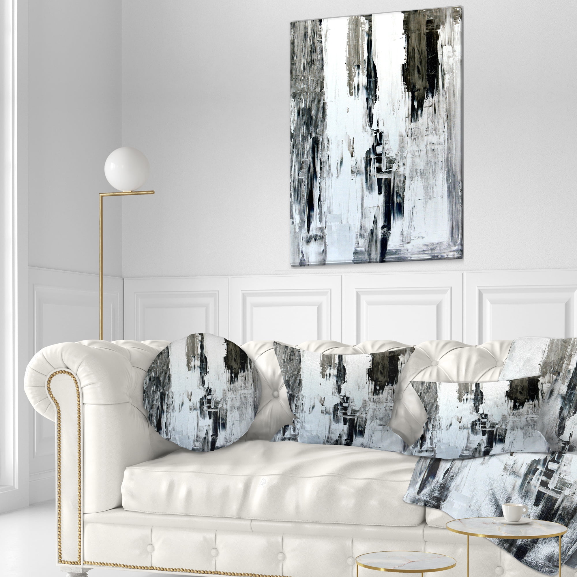 Designart Brown and Beige Painting - Abstract Throw Pillow - 12x20