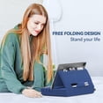 thumbnail image 5 of KDD Tablet Pillow Stand, iPad Tablet Stand Foldable Adjustable with Storage Bag & Stylus Mount, for Desk Bed Couch and Lap, Blue, 5 of 9