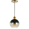 thumbnail image 6 of JONATHAN Y Nixon 7.5" 1-Light MidCentury Modern Metal/Glass Adjustable Drop Globe LED Pendant, Brass Gold/Black, 6 of 8