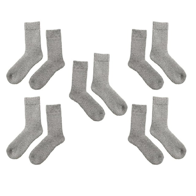 Calcetines de Lana Térmica Sunnimix 5 Pares para Hombre de Invierno Gris