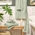 thumbnail image 3 of Beautiful by Drew Barrymore 6-Piece Dot Bath Towel Set, Soft 100% Cotton, Sage Green, 3 of 6