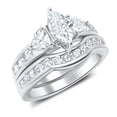 thumbnail image 4 of His and Hers Wedding Ring Set Matching Trio Wedding Bands for Him (Titanium) and Her (Sterling Silver), 4 of 6