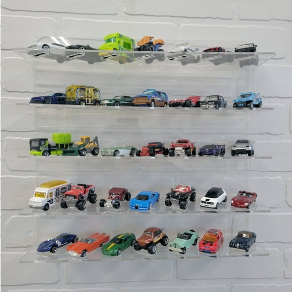630 Laser Hot Wheels Matchbox and more Acrylic Display Play Vehicles, 35 Diecast 1/64