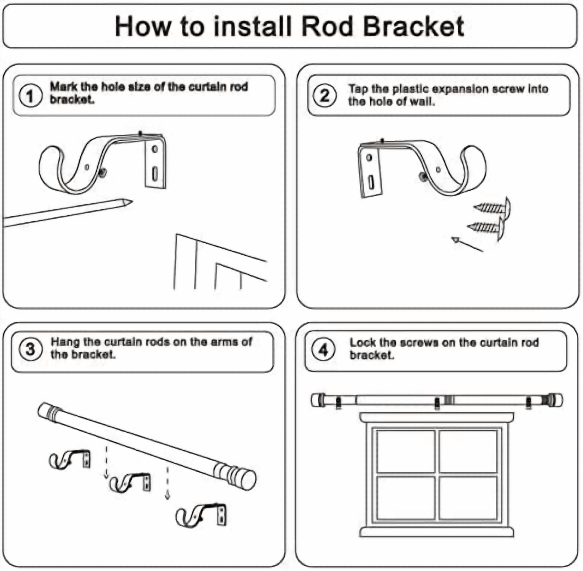 Curtain Rods for Windows 16 to 200 Inches Adjustable Length 1 Inch Diameter Window Curtain Rod with Aluminium End Cap, White