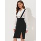 thumbnail image 3 of Allegra K Falda de cintura alta con tirantes ajustables para mujer Negro XS, 3 of 5