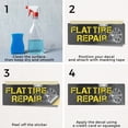 thumbnail image 5 of Flat Tire Repair Vinyl Decal 24 Inch x 9 Inch Weatherproof Heavy-Duty Adhesive Backing | Quick Service, Professional Mechanics, Affordable Pricing | Made in USA, 5 of 6