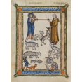 thumbnail image 2 of French 13th Century 15x18 Black Ornate Wood Framed with Double Matting Museum Art Print Titled - Bestiary of Hugo de Fouilloy, 2 of 4