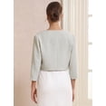 thumbnail image 4 of DARING DIVA Women's 3/4 Sleeves Flower Decor Open Front Formal Bolero S Light Grey, 4 of 6