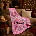 thumbnail image 3 of Pink Cowboy Boot Disco Ball autumn celebration, Playful Rustic Scene, Warm Flannel Blanket for Ranch House and Living Room, Animal Lovers Valentine's Day Gift, Rustic Home Decor, 3 of 9