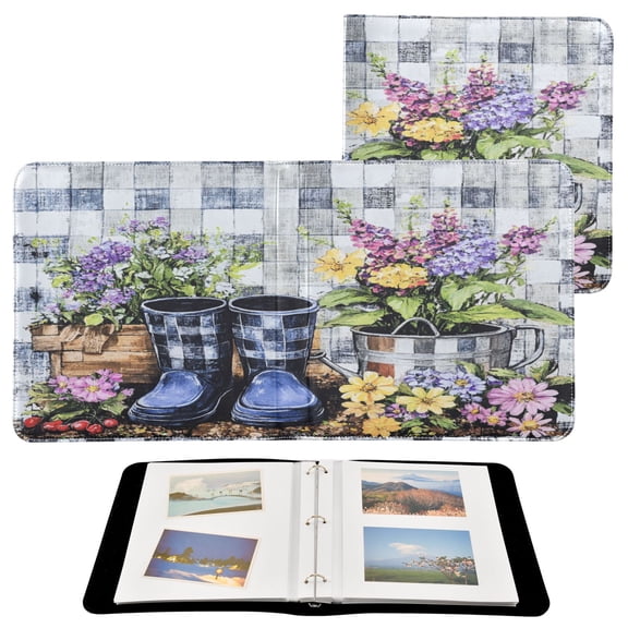 BZSMCE Photo Album Book Scrapbooking Garden Piald Pattern Printed Picture Album