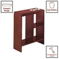 thumbnail image 3 of Slim Wood End Table with Drink Holders and Built-in Shelving - Walnut Finish, 3 of 5
