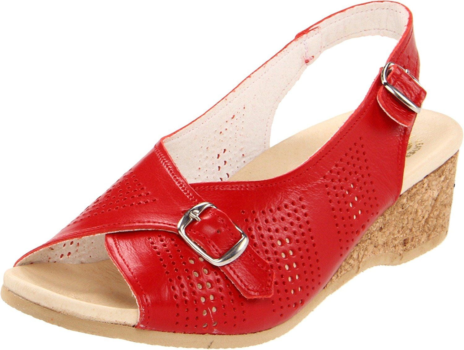 red leather sandals comfort