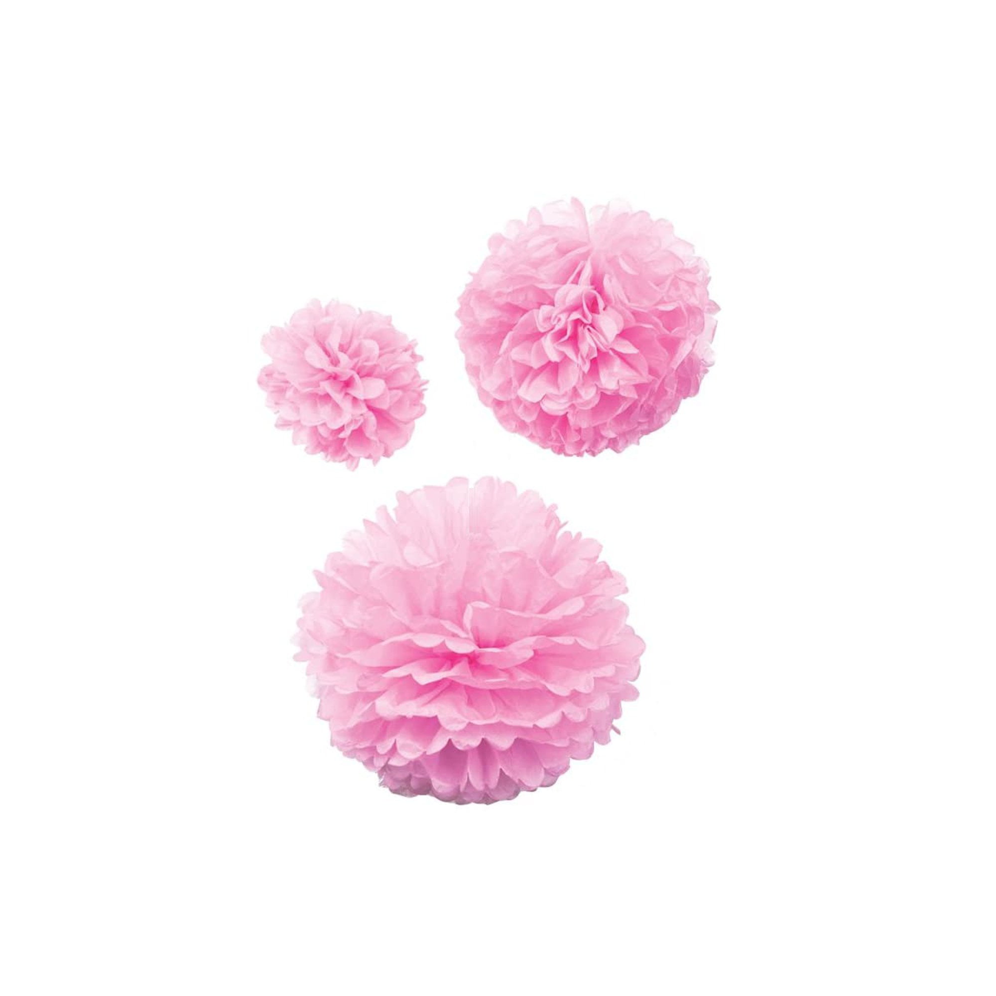 12"+14" Tissue Paper  Pom Poms Pompoms Party Decorations Pink+Lilac+White 