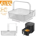 thumbnail image 2 of Qenwkxz Square Air Fryer Basket for 5.8QT 6QT Air Fryer Accessories, 304 Stainless Steel Mesh Basket with Handle Replacement Accessory for 6QT Mainstream air fryer models, 2 of 12
