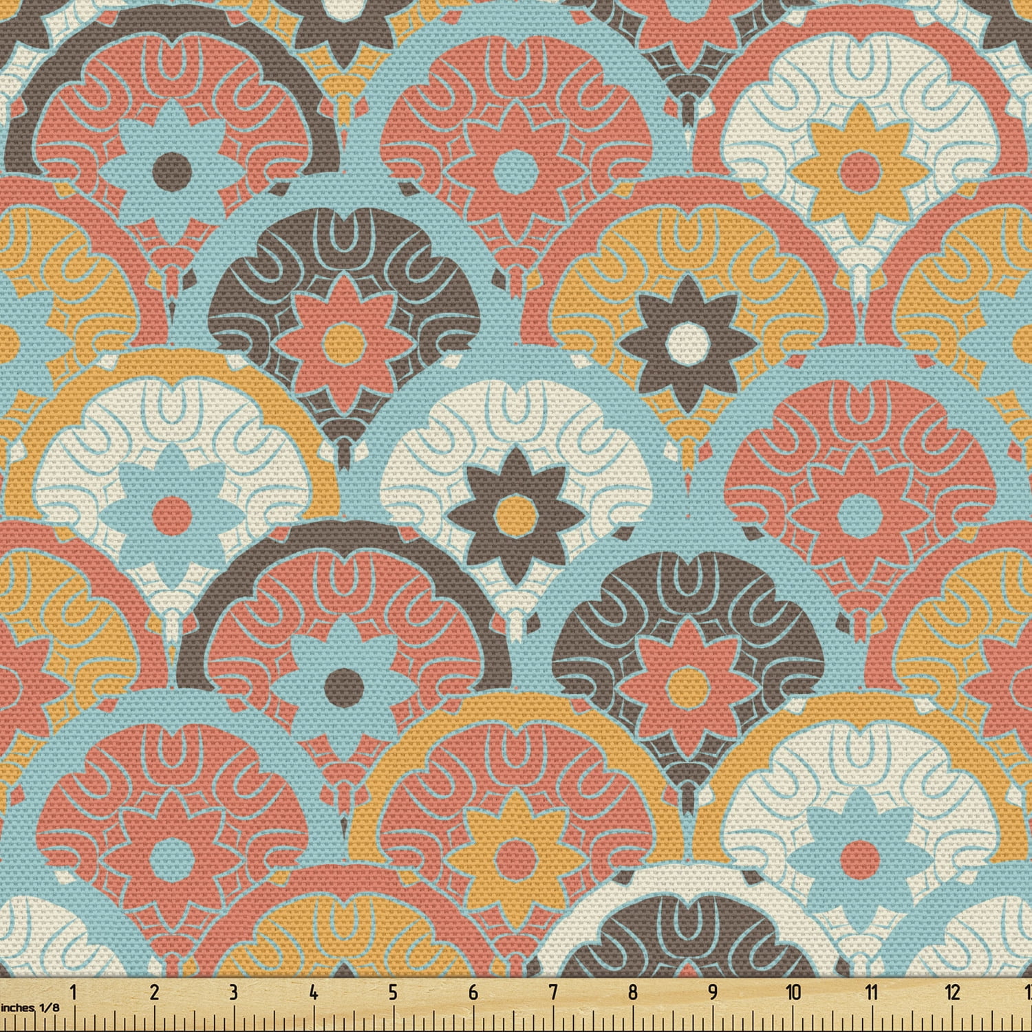Art Deco Style Fabric by the Yard Upholstery Decorative Fabric for DIY