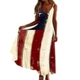 thumbnail image 6 of Women's Patriotic Star Print V-Neck Spaghetti Strap Maxi Dress, Casual 4th of July Summer Holiday Sundress for Women Multicolor e XXL, 6 of 8