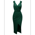 thumbnail image 5 of V Neck Tight Dress Dark Green S, 5 of 10