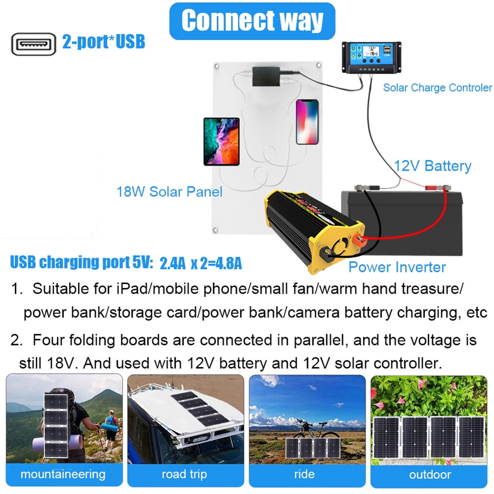 DC12-A110V 4000W  Solar Panel Kit Complete Solar Power Generator Home Grid System