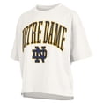 thumbnail image 2 of Women's Pressbox White Notre Dame Fighting Irish Nelson Arch Over Logo Waist Length Oversized Slub T-Shirt, 2 of 3