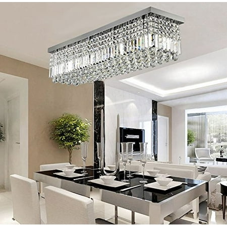 Siljoy Rectangular Raindrop Crystal Chandelier Lighting Modern Siljoy Rectangular Raindrop Crystal