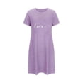 thumbnail image 1 of Chemise de Nuit Courte Surdimensionnée pour Femme, Vêtement de Nuit Grande Taille avec Imprimé sur la Poitrine, Nuisette à Manches Courtes et Col Rond pour l'Été, Robe de Détente Décontractée pour la Détente à la Maison, 1 of 7
