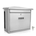 thumbnail image 2 of SereneLife Indoor Outdoor Metal Wall Mount Secure Lock Mailbox, Silver (4 Pack), 2 of 7