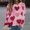 Multicolor, variant on asdoklhq Vintage Valentine's Day T-Shirts for Women Women's Valentine's Day Printed Long Sleeved Round Neck Top/shirt Multicolor 5X